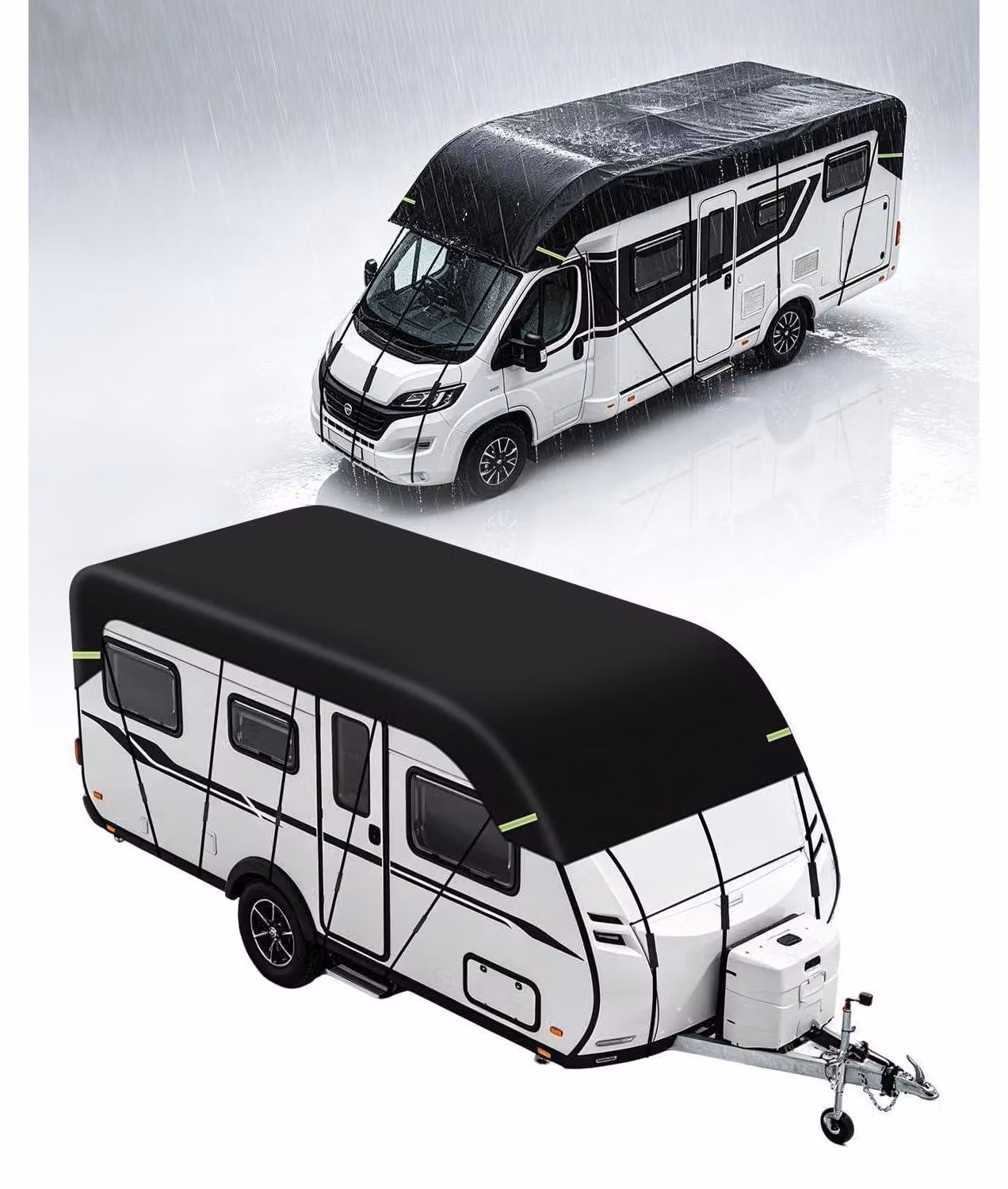 Copertura per camper, dimensioni 7,5 x 3 metri, impermeabile, realizzata in tessuto Oxford 210D, resistente allo strappo e con protezione UV