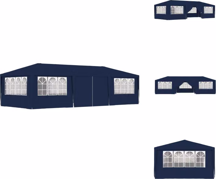 vidaXL Tenda professionale per feste con pareti laterali 4×9 m Blu 90 g/m² - Padiglioni e tende per feste
