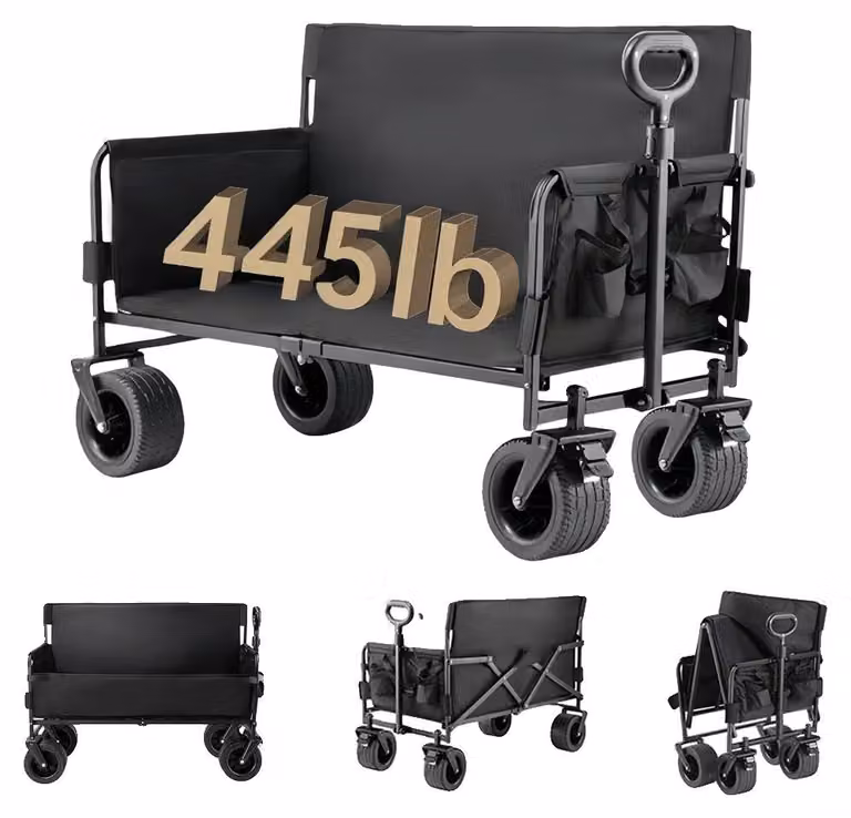Camper, design pieghevole, facile da trasportare, modello LY008, colore nero