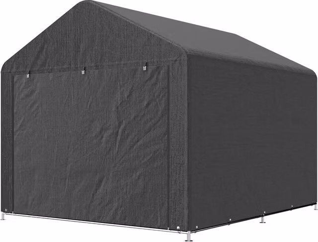 Casetta da giardino rimessa per biciclette 200 x 238 x 183 cm impermeabile porta con cerniera struttura galvanizzata design in metallo grigio scuro 21_0005619