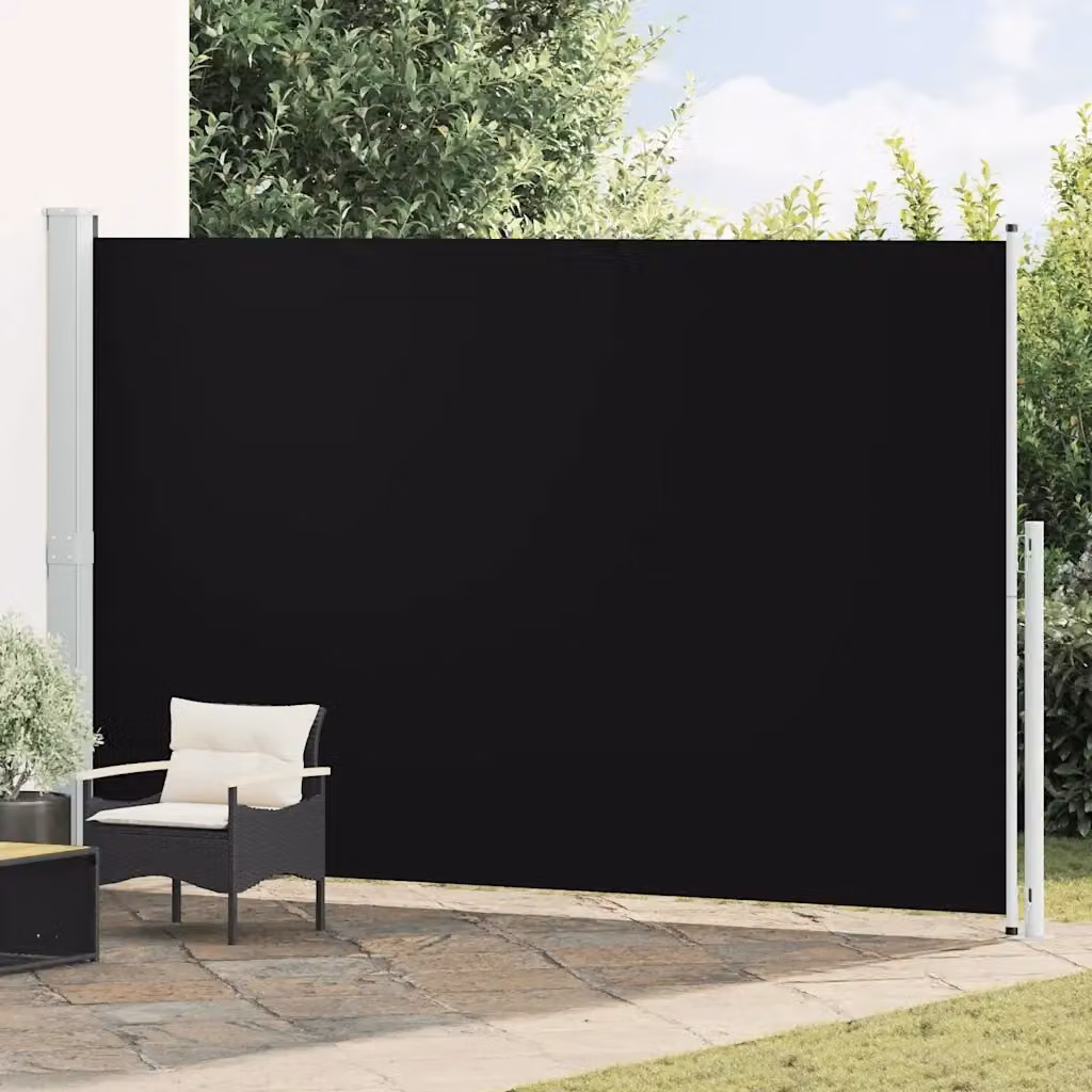 Tenda laterale retrattile per patio in poliestere e acciaio, L: 500 cm, H: 220 cm, colori nero o grigio – 2
