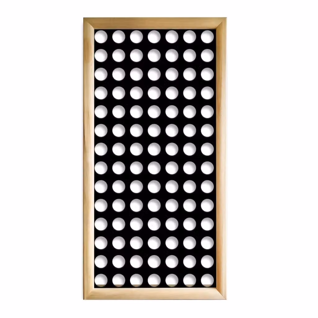 Moduli Decorativi Piccoli Fori Signorbit in Legno e PVC, Colore Nero, L 73 cm x H 148 cm – 2
