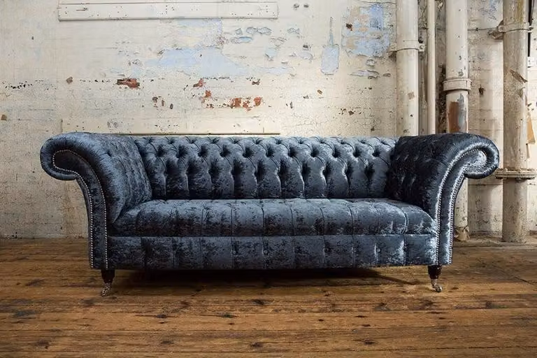 Chesterfield Couch Sofa Polster 3 Sitzer Couchen Sitz Garnitur Sofas Graue