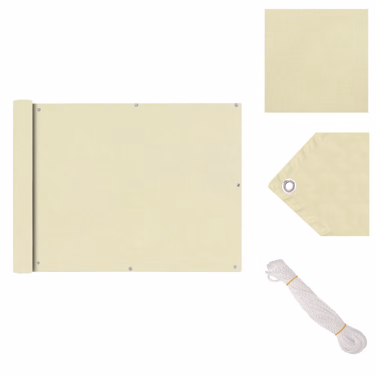vidaXL Schermo privacy per balcone in tessuto Oxford 90x400 cm crema - Ombrelloni e tende da sole