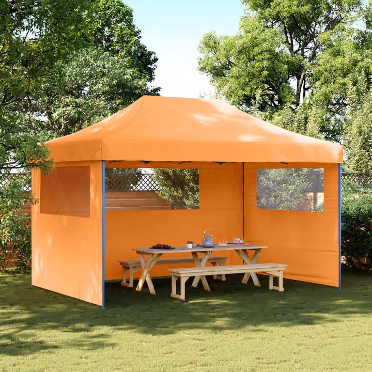 Tenda Party vidaXL in tessuto Oxford arancione e bianco, L/P/H: 292 x 440 x 315 cm