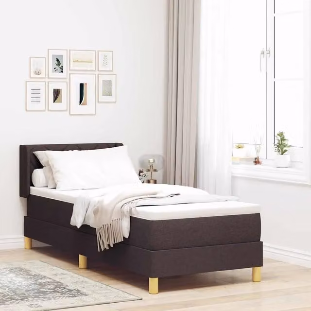 Letto a molle moderno vidaXL con testiera in tessuto marrone L: 80 cm, P: 200 cm