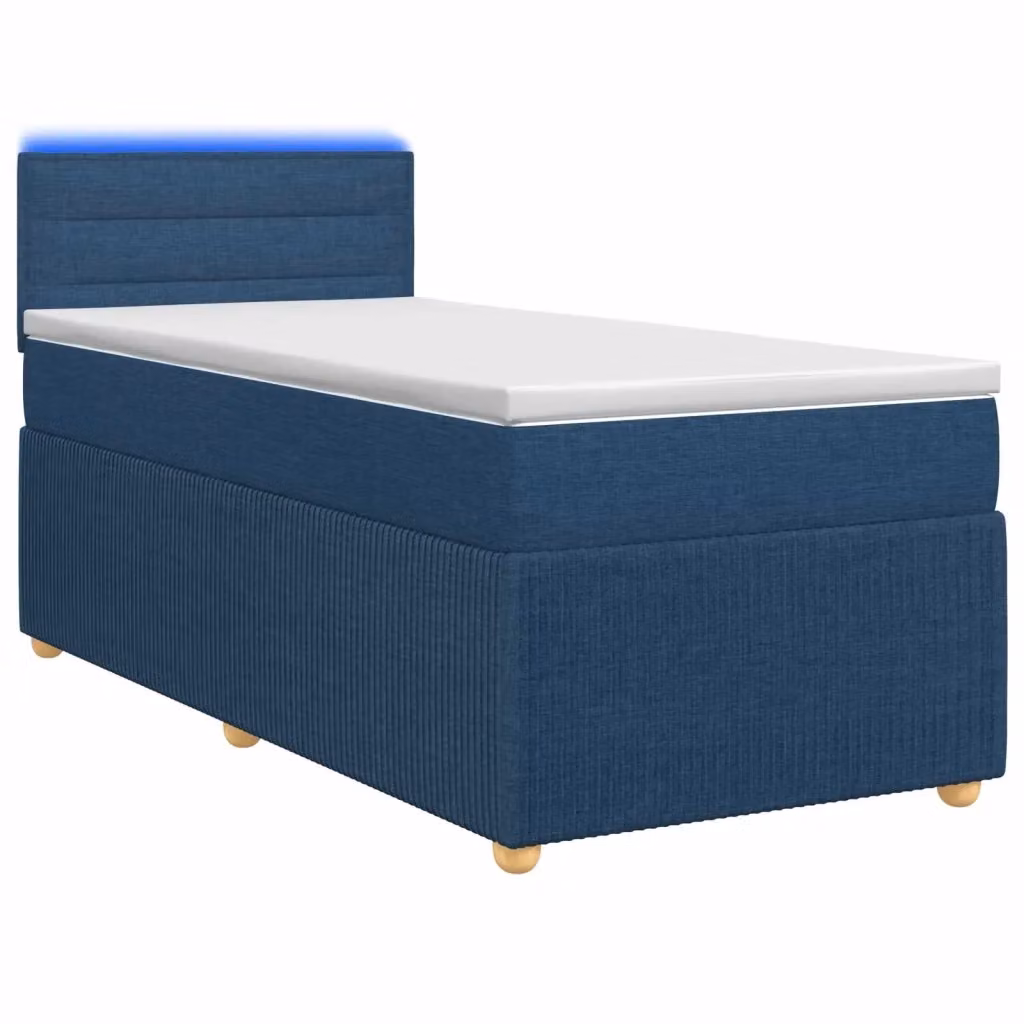 Letto box spring ibrido vidaXL con materasso a molle insacchettate e base contenitore, colore blu e bianco, L/P/H: 200 x 100 x 46 cm – 2