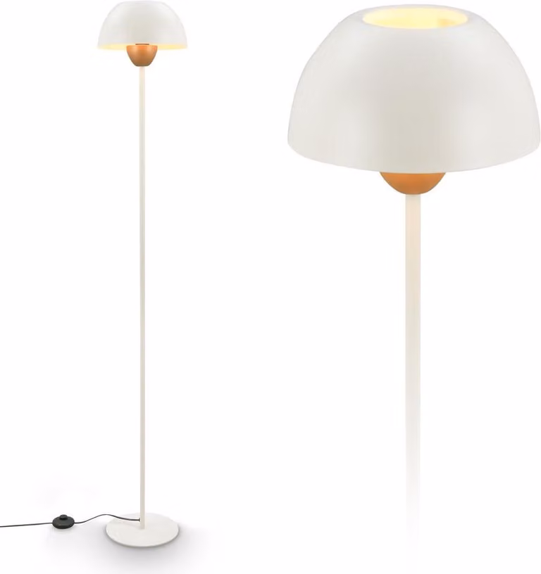 Briloner GRYDE Lampada da terra, interruttore a cavo, attacco E27, max. 10 W, caffè-grigio chiaro, Ø25 x 156,5 cm