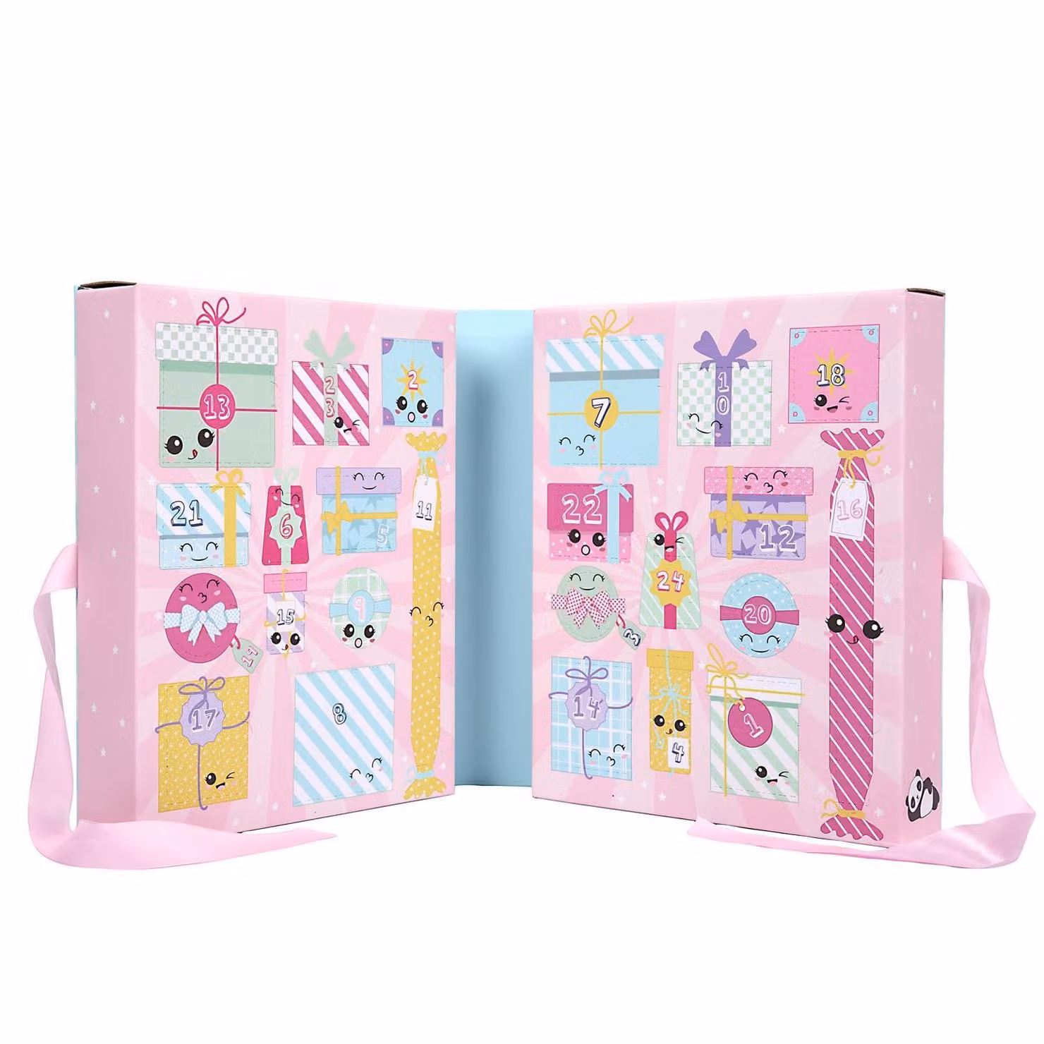 Calendario dell'Avvento per bambine - 24 dolci sorprese - confezione regalo con dolcetti kawaii - tema panda - calendario di Natale per bambini - I Love Kawai