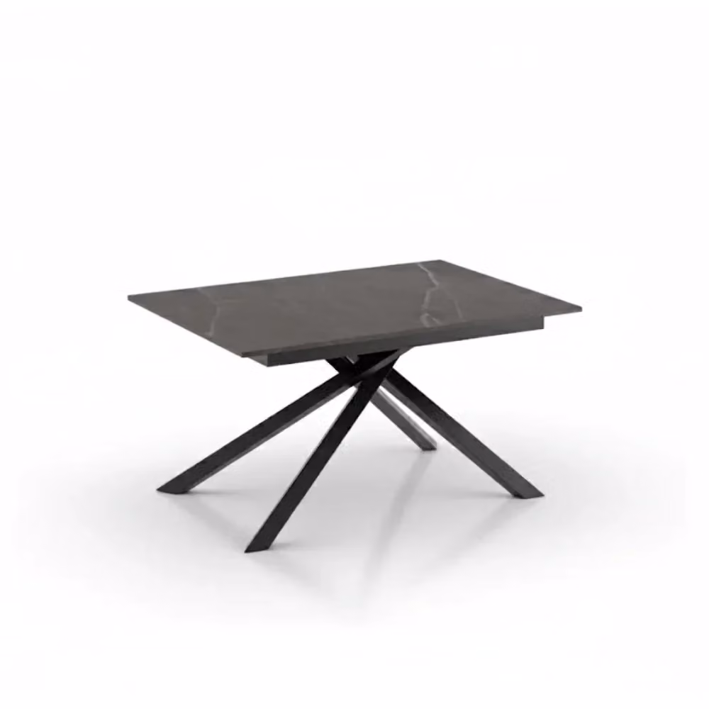 Tavolo da pranzo allungabile Pluto Duzzle effetto marmo grigio e nero L/P: 140-190 x 90 cm – 2