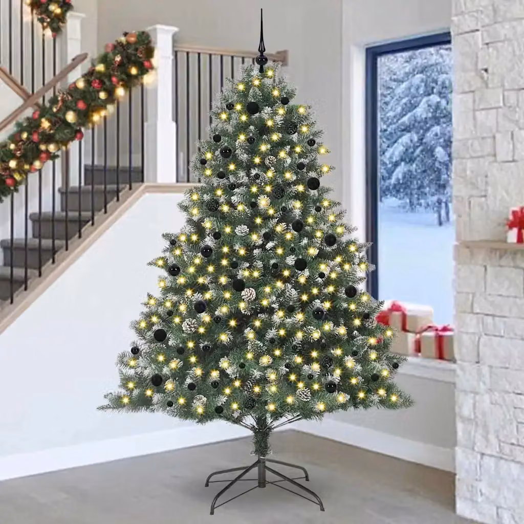 Albero di Natale artificiale verde vidaXL con struttura in metallo e plastica, Altezza: 240 cm