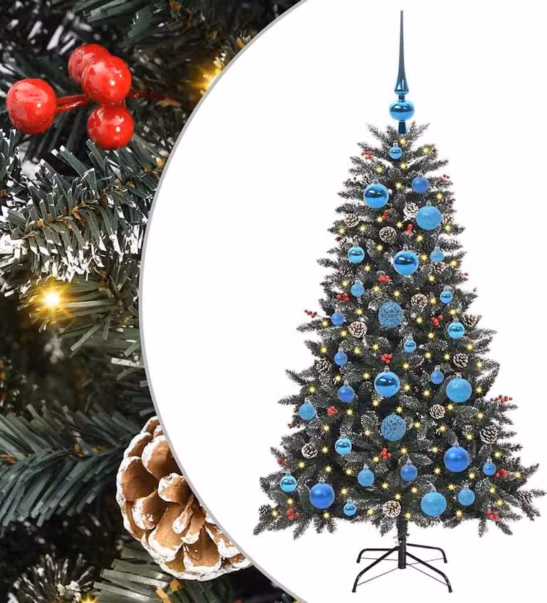 vidaXL Albero di Natale artificiale verde 120 cm PVC, plastica e acciaio