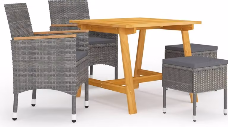 Maison Exclusive - Set da pranzo da giardino 5 pezzi, grigio