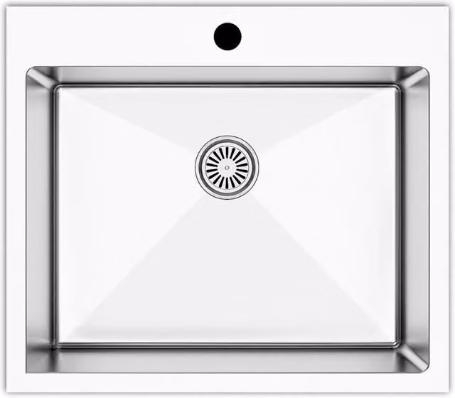 Lavello monovasca da incasso Samet SA3070 in acciaio inox color argento L: 55 cm, P: 48 cm, H: 20 cm
