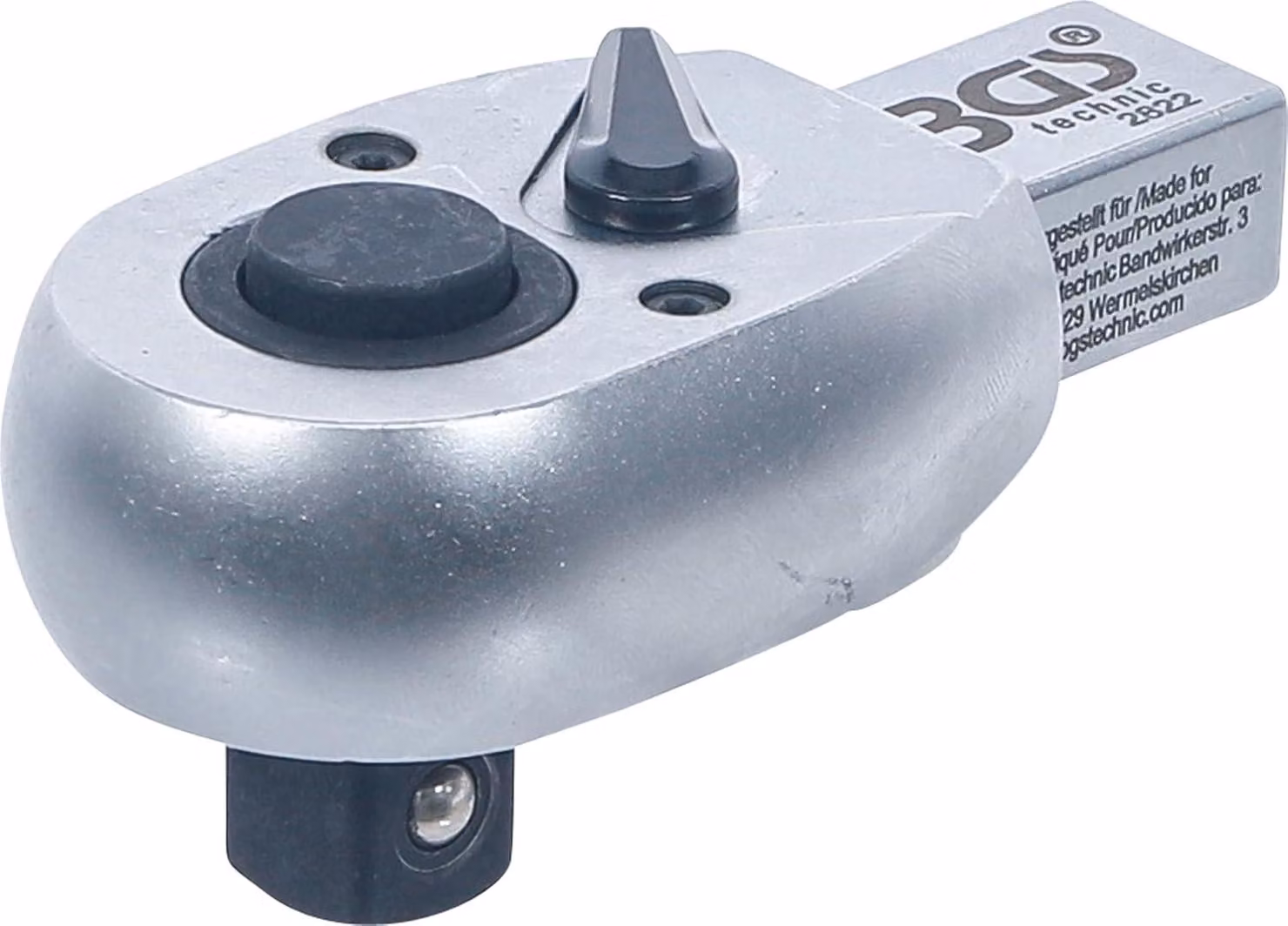 Chiave a cricchetto da 12,5 mm, con attacco da 14 x 18 mm, sistema di bloccaggio rapido, per lavori di avvitatura