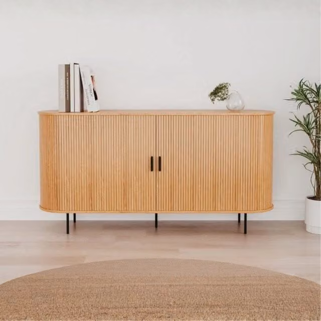 Madia Kajsa 51B con ante scorrevoli listellate colore rovere