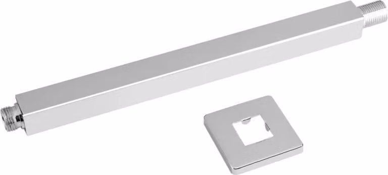 braccio di prolunga per doccia a soffitto quadrato da 30 cm cromato per montaggio a parete per soffione doccia bagno