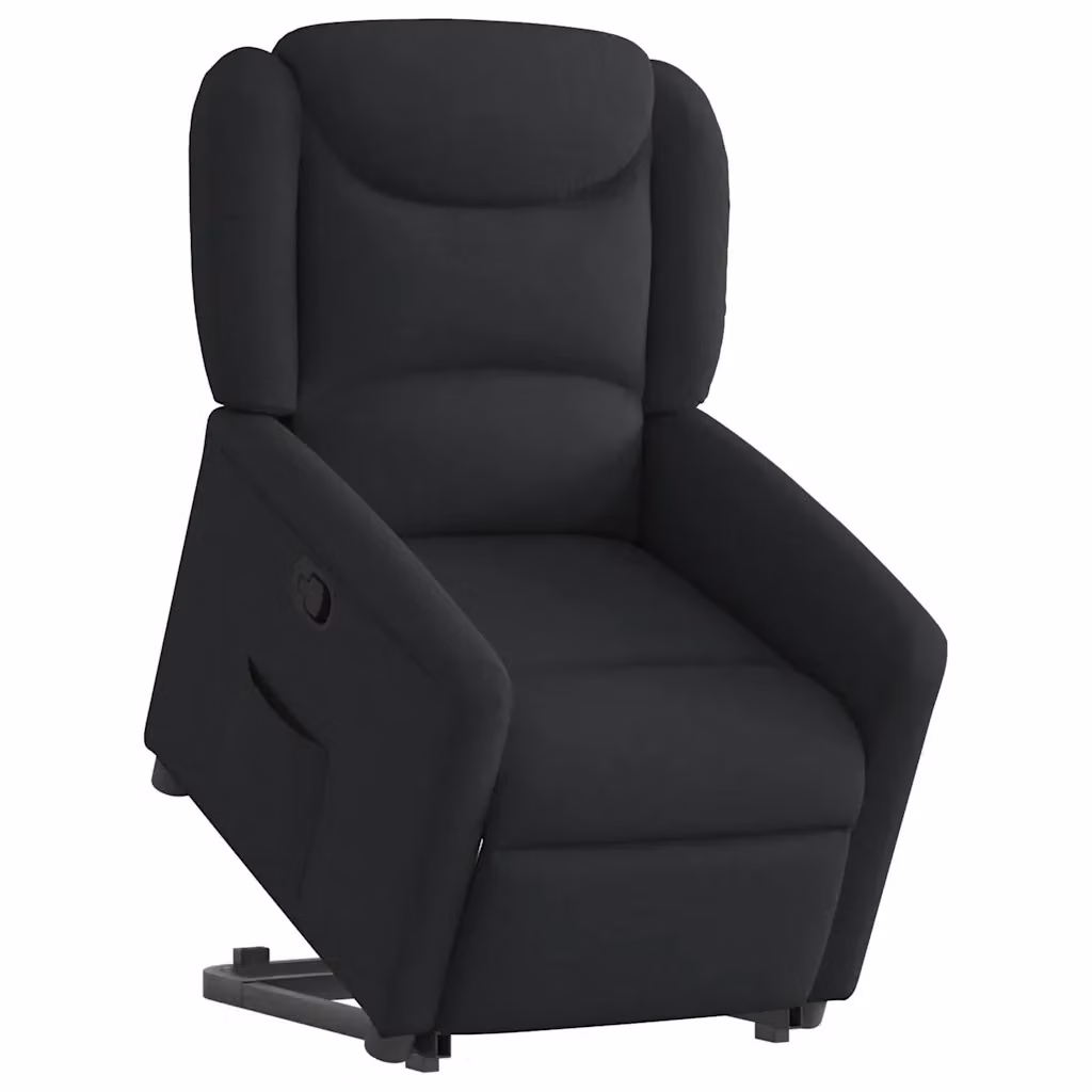 Poltrona Alzapersona Reclinabile vidaXL Nera in Tessuto con Assistenza Elettrica per Senior – 2