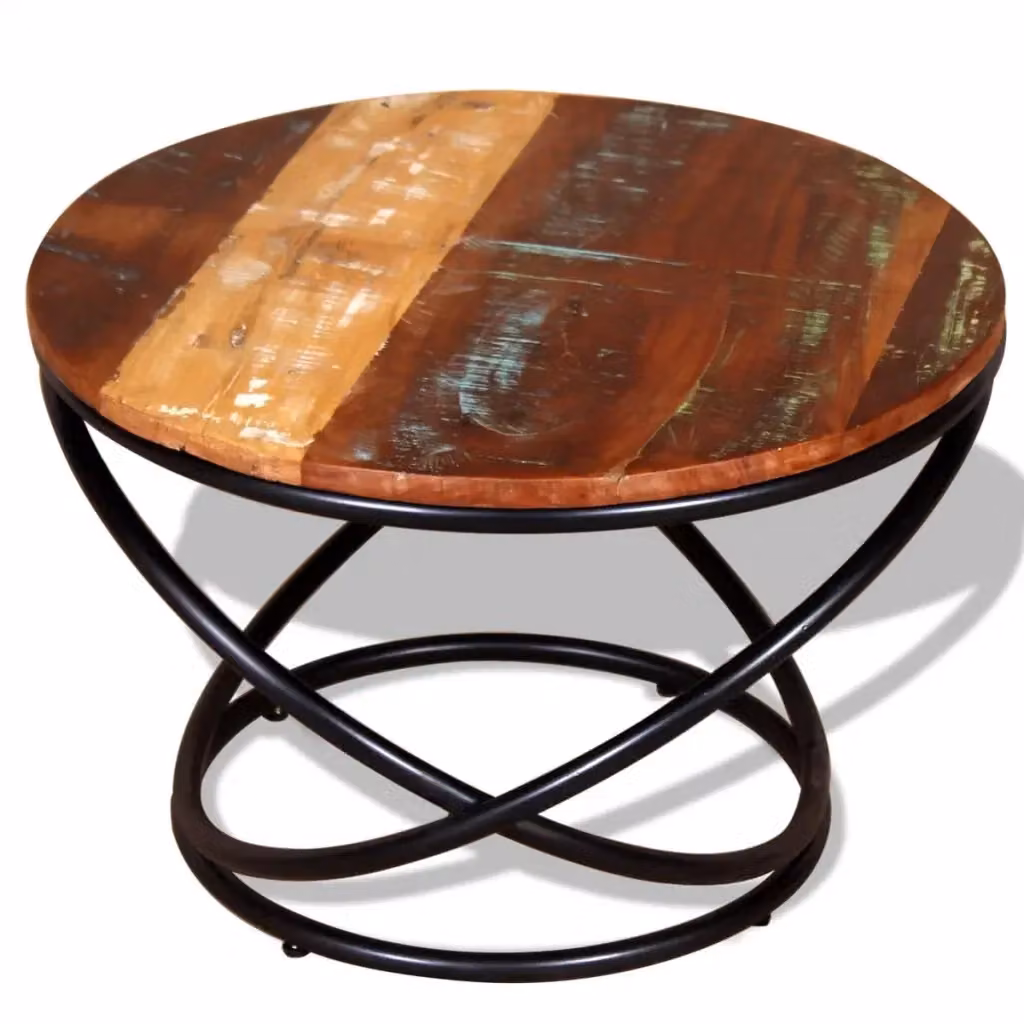 Tavolino da salotto quadrato vidaXL in legno massello di recupero marrone, L/P/H: 60 x 60 x 40 cm – 2