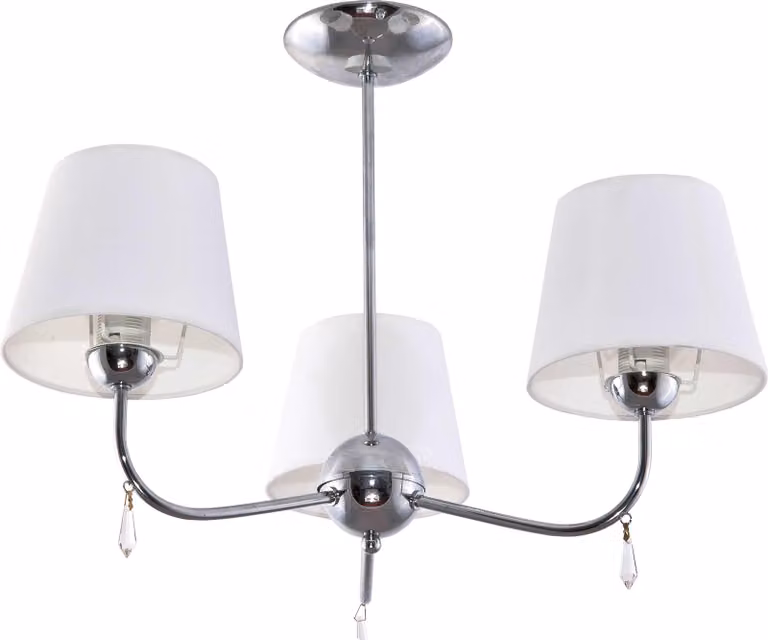 Lampada da soffitto cromata con paralume bianco BRIGIT BIANCO 11-232