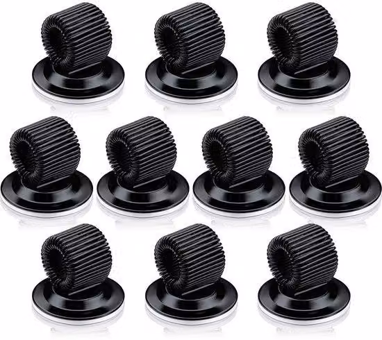 Portapenne in acciaio al manganese, set da 10 pezzi - Adesivi - Organizer - Per lavagne a fogli mobili/tavole da stiro - Resistenti e flessibili - Portapenne