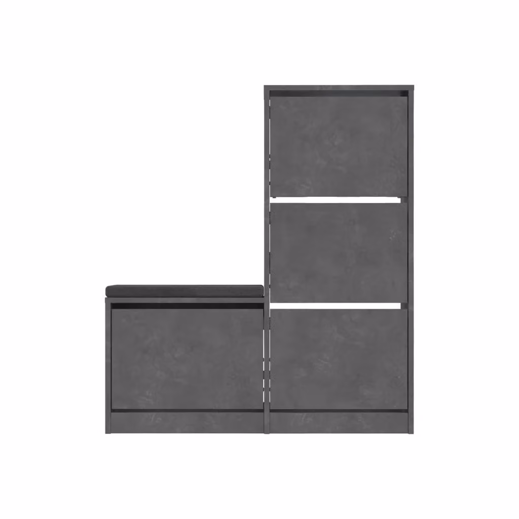 Scarpiera DMORA Velma Grigio con scomparti inclinabili per 8 paia di scarpe L: 105 cm, P: 26 cm, H: 119 cm – 2