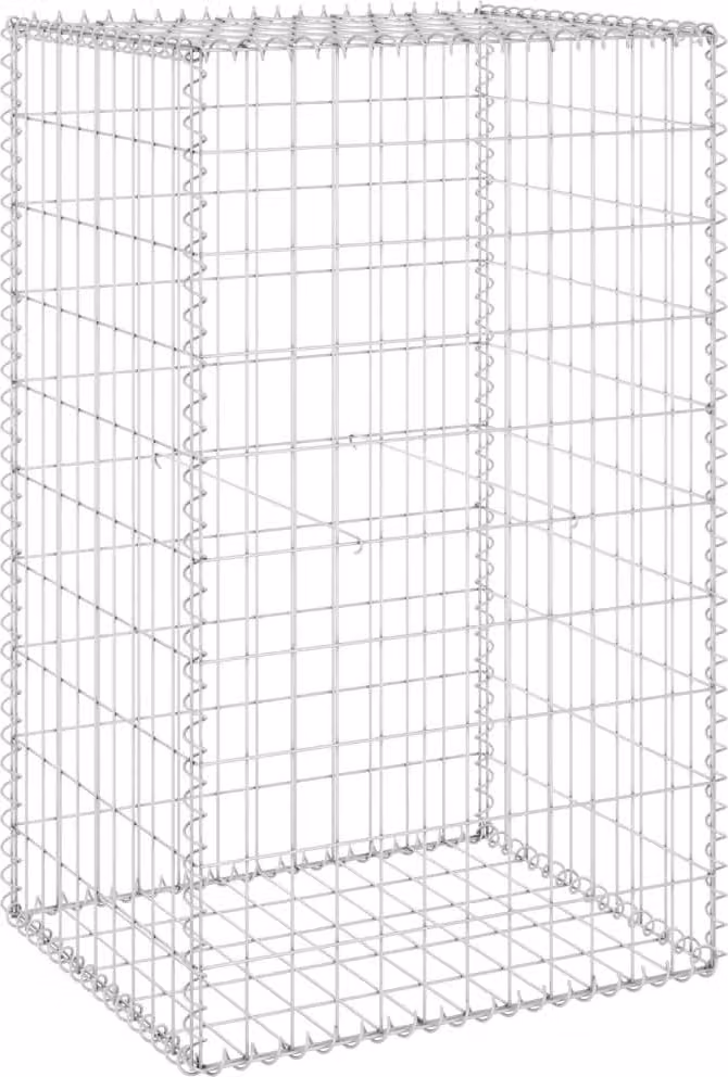 Gabbione con Copertura in Acciaio Zincato 60x50x100 cm