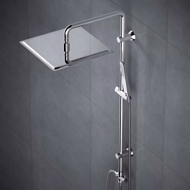 JOHO Doccia Acciaio Inox Senza Miscelatore Fori Muro Regolabili Set Doccia a Pioggia Con Soffione Doccia in acciaio INOX 30 * 30 quadrato