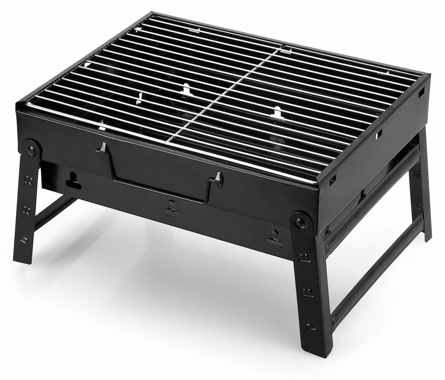 Barbecue a carbone pieghevole - Acciaio inox - 400 x 270 x 200 mm - Portatile per 3-5 persone