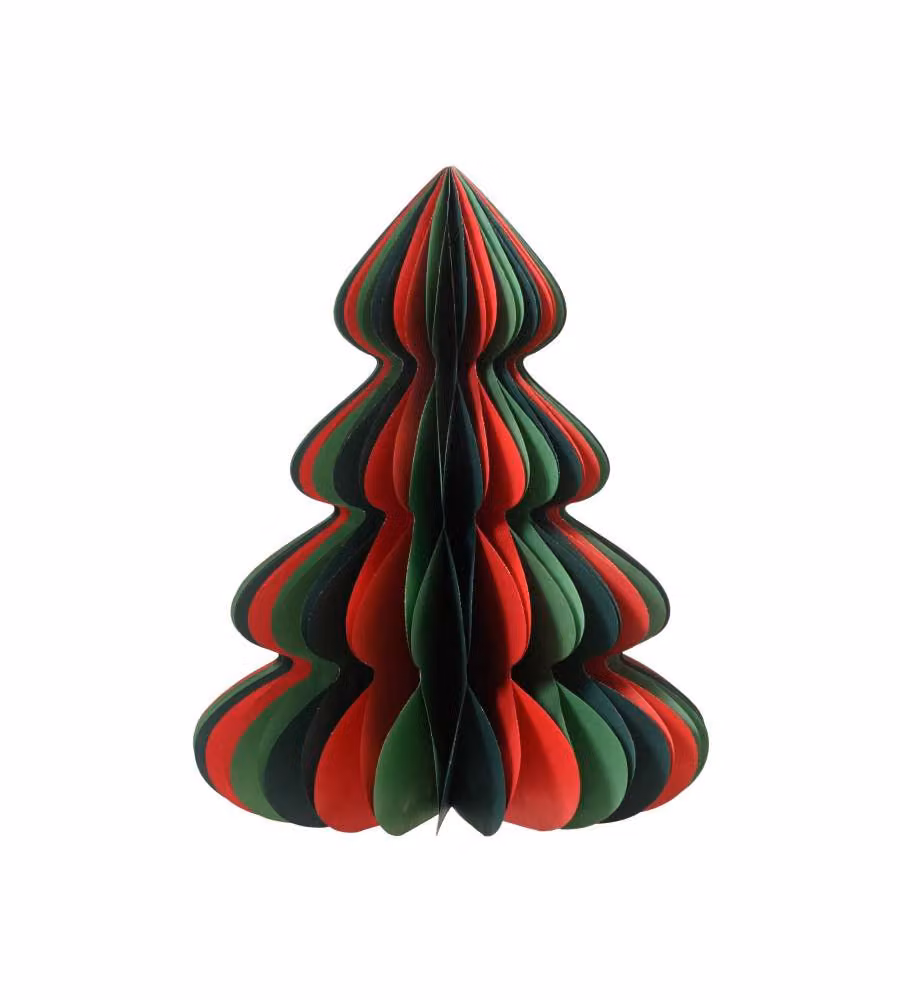 Decoris Albero di Natale in Carta Multicolore H 60 cm D 48 cm Glitter