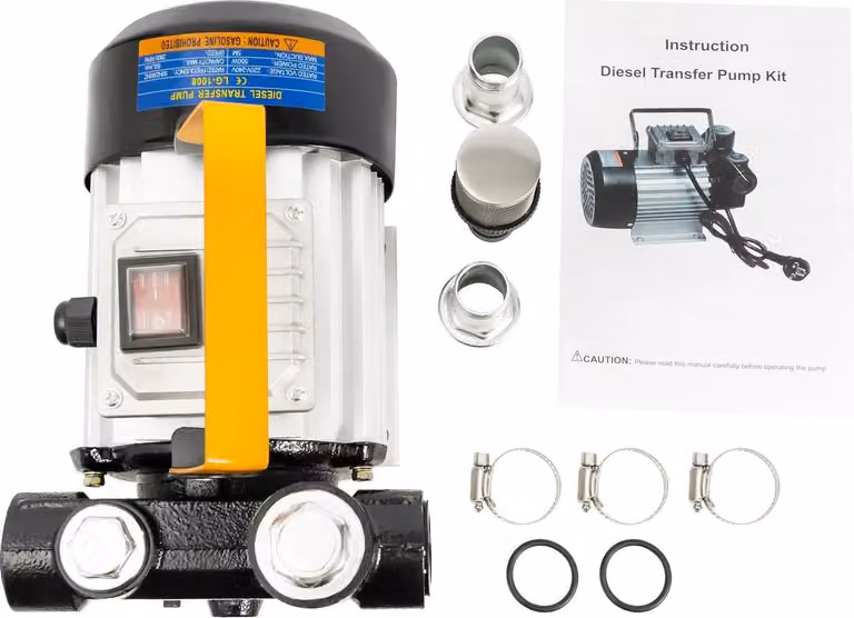 Pompa per carburante diesel - Pompa elettrica autoadescante - 550 W - 20–60 l/min - 220 V - Spina europea - Con filtro