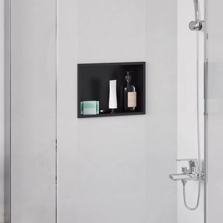 Nicchia per doccia vidaXL in acciaio inox, Nero, L: 30 cm, P: 20 cm, H: 9,5 cm