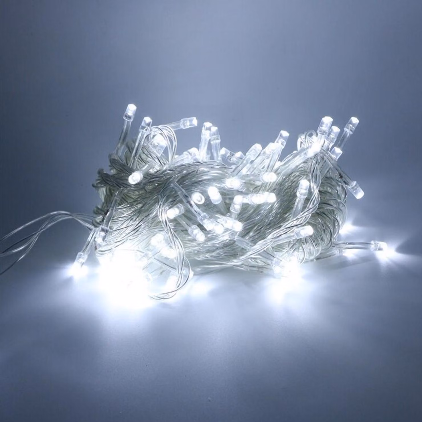 Catene luminose Ikodm, 1000 LED, 200 metri, luce bianca fredda, 31 V, 8 modalità, grado di protezione IP44, con rivestimento bianco, con cavo di alimentazione da 5 metri