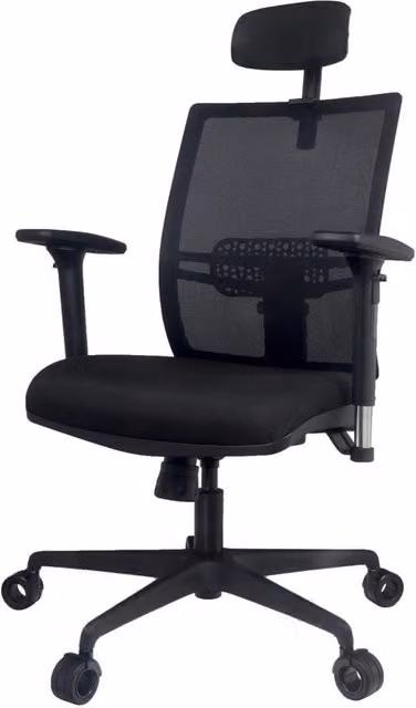 Sedia Poltrona Direzionale da Ufficio 67x67x102-125 cm in ABS e Tessuto Nero