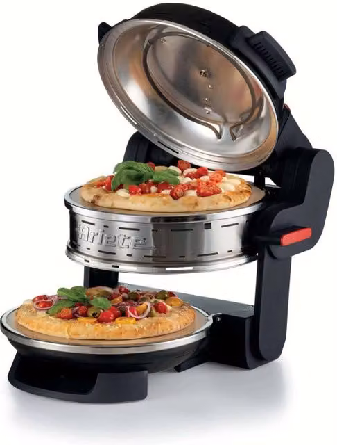 Forno pizza 2300W - 2 pizze in 4 minuti - 2 pietre refrattarie - Nero