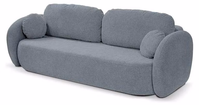 Divano letto Olemo, colore grigio-blu nebbia
