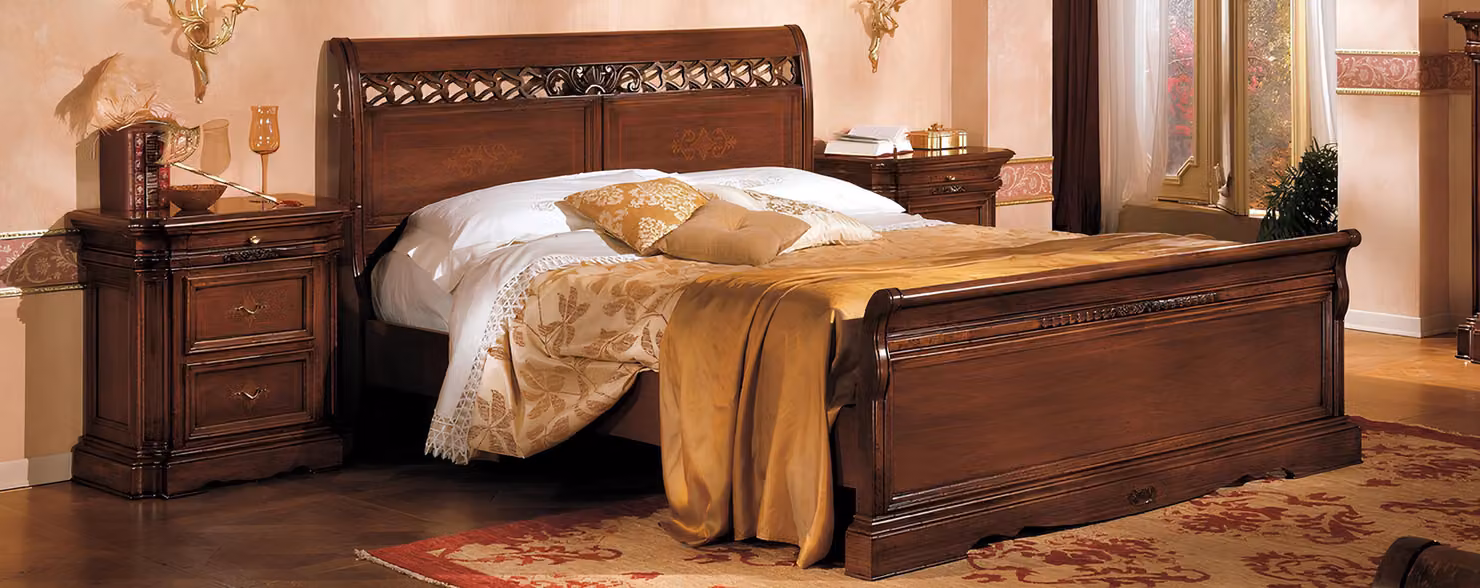 Doppelbett Massivholz Schlafzimmer Möbel Design Bett Möbel Vaccari cav giovanni