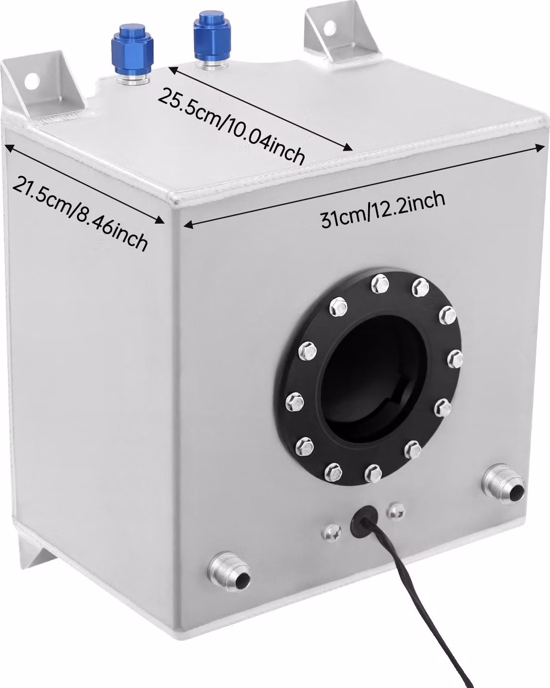 Serbatoio del carburante, struttura in alluminio, progettazione anti-ribaltamento, colore argento
