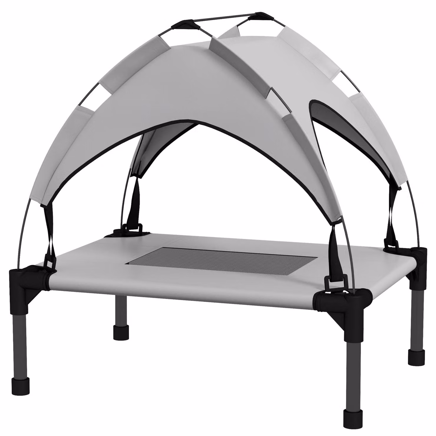 Cuccia da esterno per cani con tetto – portatile | Colore: Grigio | Dimensioni: 46x61x63 cm