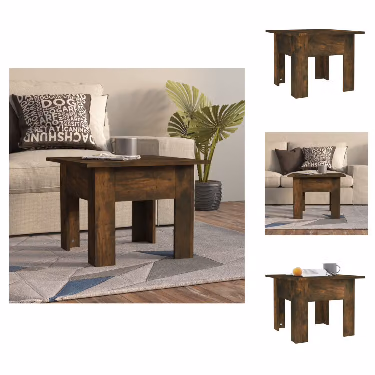 vidaXL Tavolino in rovere affumicato 55x55x42 cm materiale a base di legno - Tavolini da caffè