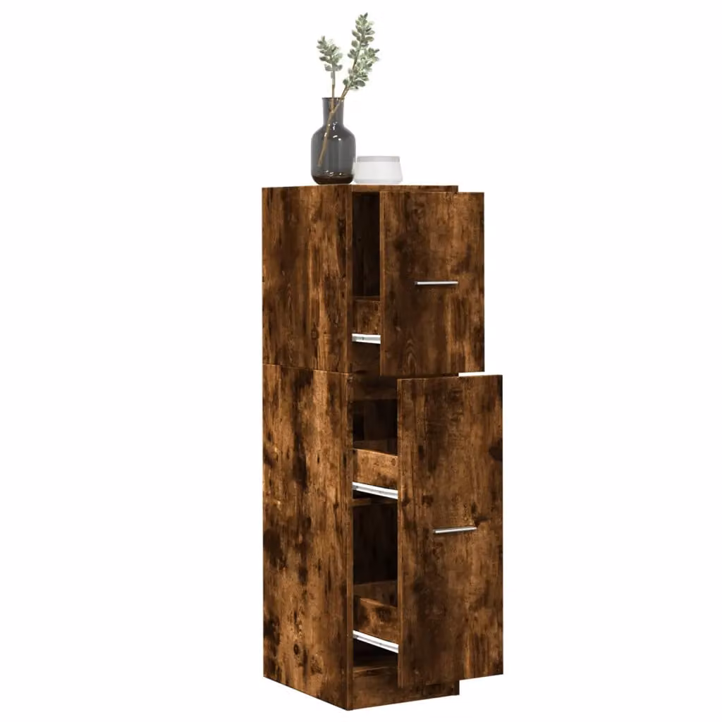 Armadietto da Farmacia a Parete vidaXL in Rovere Fumo, L/P/H: 30 x 41 x 118 cm