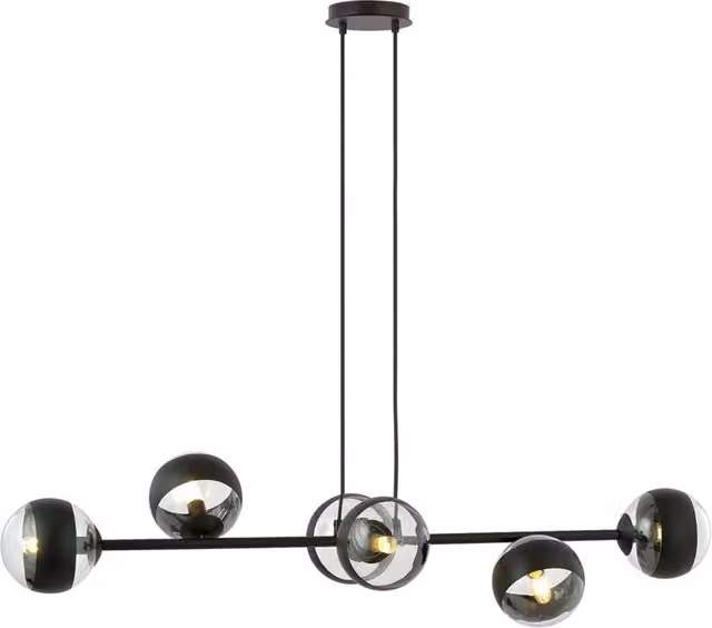 Lampadario Contemporaneo Su Acciaio Nero 6 Luci E14