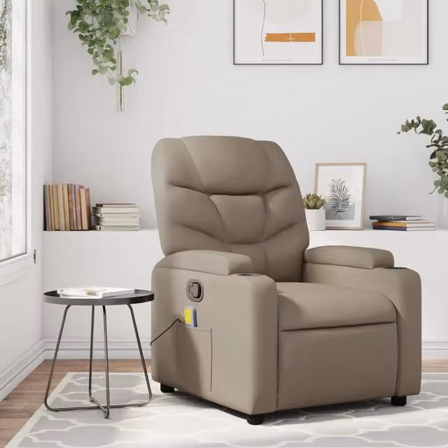 Poltrona Reclinabile Relax vidaXL in Similpelle Beige con Braccioli