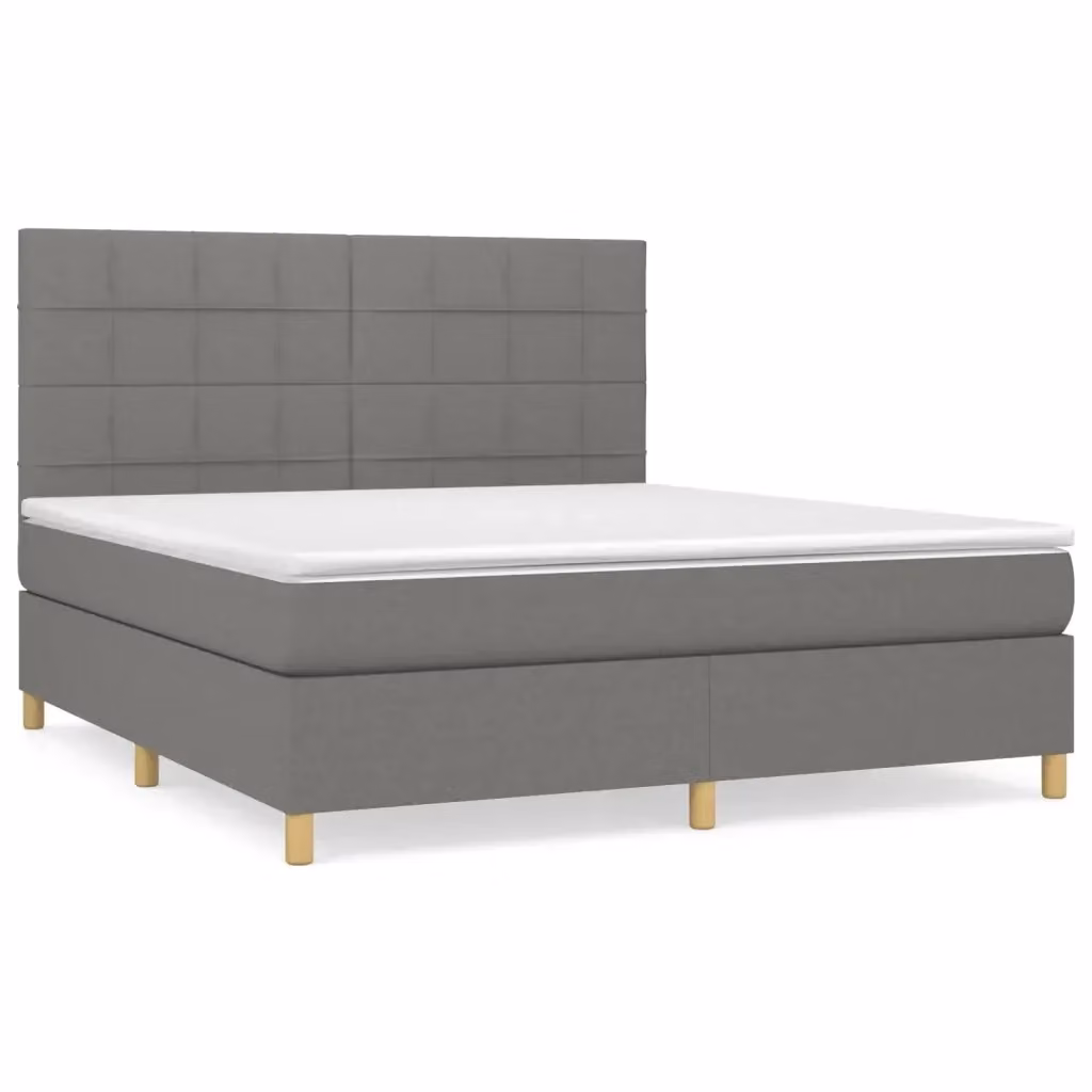 Letto Ibrido con Giroletto a Molle e Materasso vidaXL, Grigio e Bianco, L/P/H: 160 x 200 x 128 cm – 2