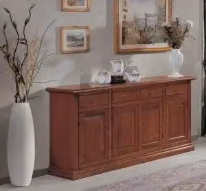 Credenza madia in legno massiccio stile arte povera color noce marca Kivio