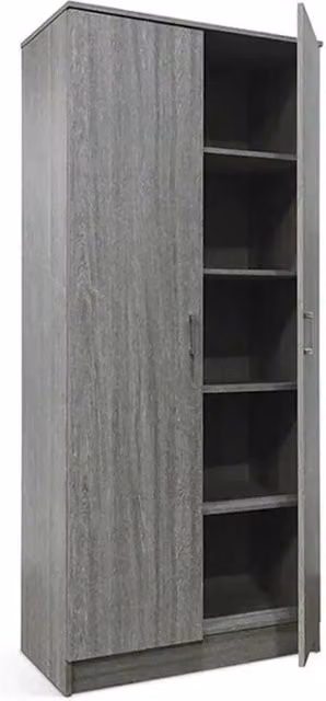 Armadio REY – 2 porte – 80×180 cm – Rovere grigio – Stile scandinavo