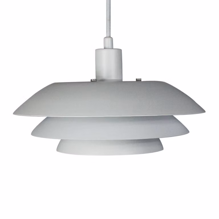 Dyberg Larsen Lampada a sospensione DL31, dimmerabile, Bianco / Opale, Soggiorno / Sala da pranzo, Metallo, Scandinavo, Lampada a sospensione