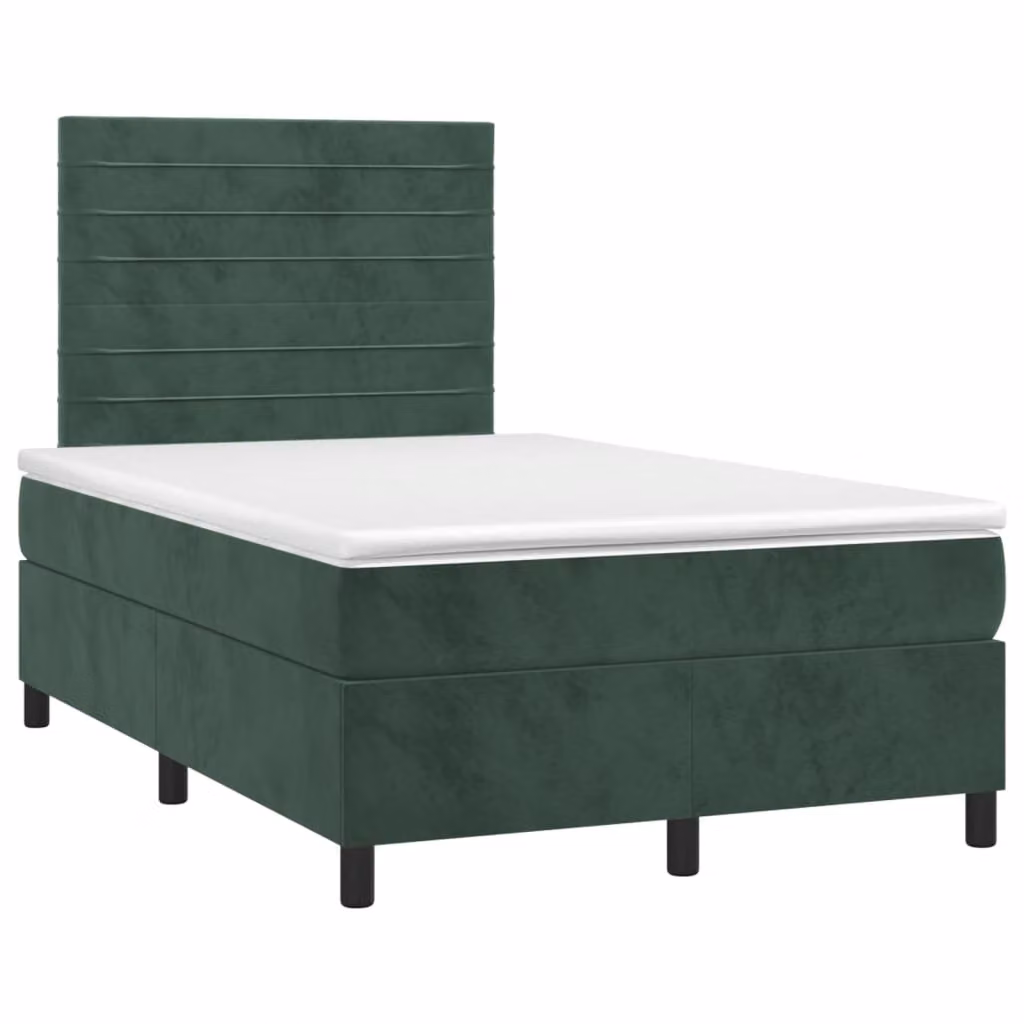 Maison Exclusive - Letto boxspring con materasso verde scuro 120x190 cm velluto