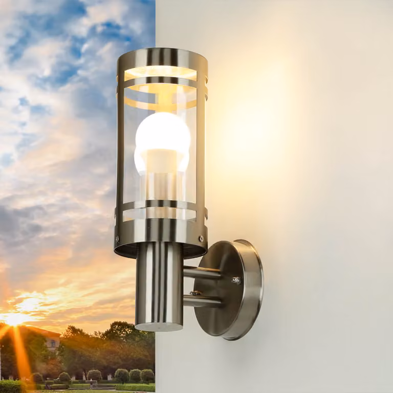 Luce da esterno in acciaio inox IP44 Moderna lampada da parete E27 casa cortile giardino