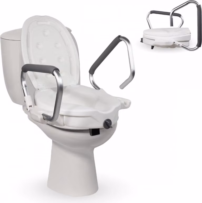 Rialzo per sedile con maniglie di sostegno Secura Rialzo per sedile WC Bianco 48 x 56 x 34,8 cm